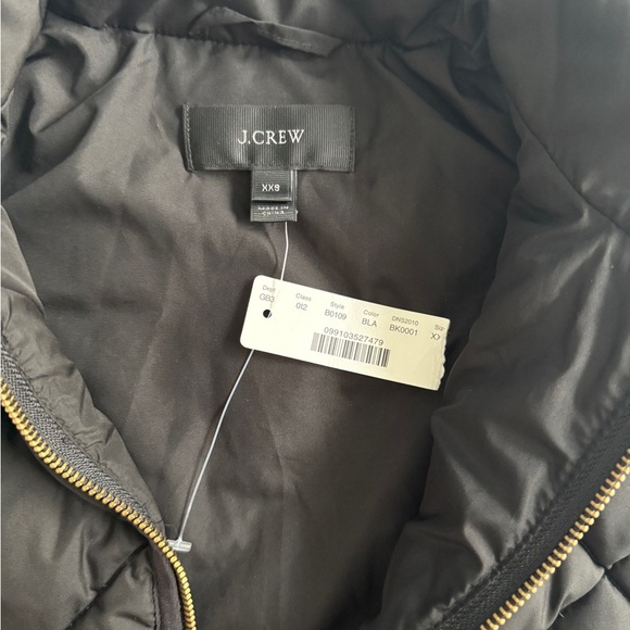 NWT J.Crew Black Excursion Quilted Down Vest XXS Fits XS Women’s Lightweight - Picture 3 of 11